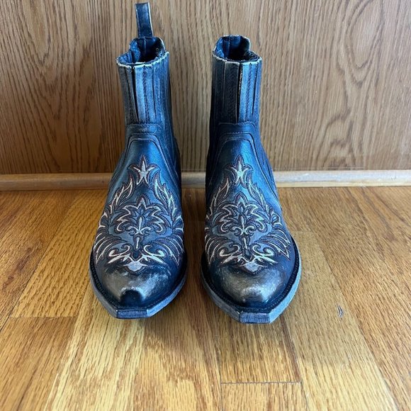 Old Gringo "Dunken" Women's 7B Rustic Brown Leather Dress Shoe Heeled Ankle Boot - Picture 2 of 11